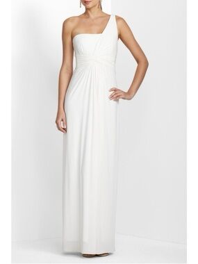 BCBGMaxAzria One-Shoulder White Maxi Gown
